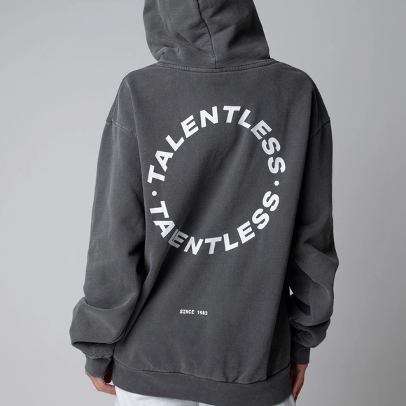 TALENTLESS Tops - talentless heavyweight circle logo hoodie in gray
